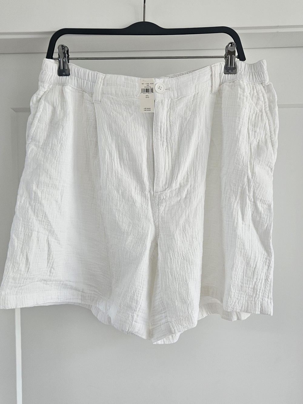 Aerie Daybreak Trouser Shorts White Sz Large 100% Cotton